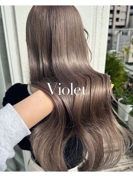 バイオレット 表参道店(Violet) 韓国風オリーブベージュ透明感アッシュブラウンロングレイヤー