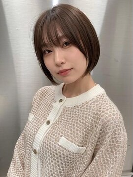 レビジュヘアー 桂店(LEVIJU HAIR) 大人可愛い20代30代40代小顔ワンサイドショートボブ丸み前下がり
