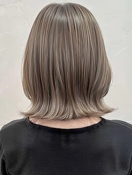 ネックス 表参道本店(nex) デザインカラーレイヤーカットウェットヘアオリーブベージュ白髪