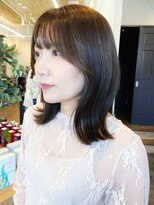 カノエ 山口小郡店(canoe) 顔周りレイヤー　韓国風ヘア　ベージュ　アッシュカラー