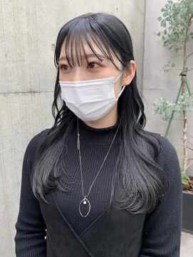 ビューナゴヤ 名駅(VIEW NAGOYA) 前髪/イメチェン/こなれミディ/ブルーブラック/おくれ毛