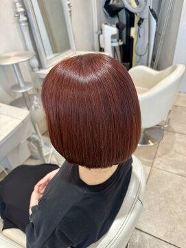 ザックラフィネ(ZACC raffine) 地毛風ストレートパーマ/チェリーピンクカラー