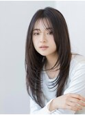 ロングレイヤー/20代30代大人かわいい/オリーブブラウン