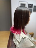 毛先ビビットピンク