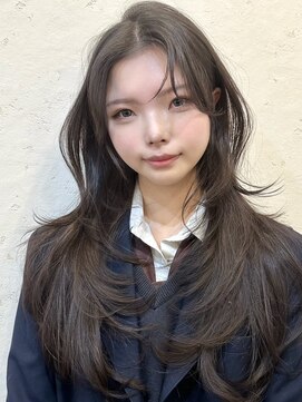 ライン(LINE) 韓国風/レイヤー/前髪カット/オリーブ/透明感/ハッシュカット