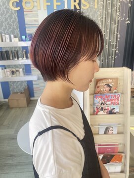 コワファースト 大分(COIFF1RST) 大人可愛いショートボブ白髪ぼかし20代30代40代/大分