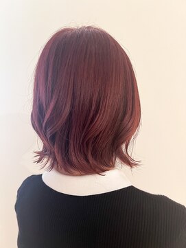 アヴァンスクロス あべのルシアス店(AVANCE.CROSS) レッドカラー×外ハネボブ