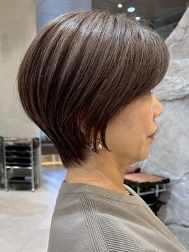 ソワネ 表参道(soigne) 表参道丸みショートボブ髪質改善カラー白髪ぼかしアッシュグレー
