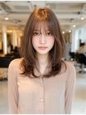 レイヤーカット髪質改善カラーブリーチなしダブルカラー韓国