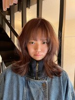 ピエスデシュブー(piece des cheveux) 顔まわりレイヤーくびれセミディ ベージュカラー