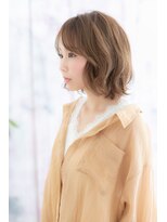 ミック ヘアアンドビューティー 大山店(miq  Hair&Beauty)&nbsp;ミルクティカラーでやわらかフェミニン☆くせ毛風ボブディ