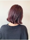 【MASAYA】切りっぱなしボブ×チェリーレッド