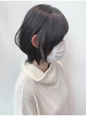 大人かわいい黒髪外ハネショートウルフ/外ハネショートボブ