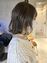 エリマ 調布(elima)&nbsp;カーキブラウン/ミディアムレイヤー/ロングボブ/オリーブカラー