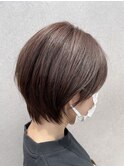 つやつや丸みショート×コーヒーブラウン