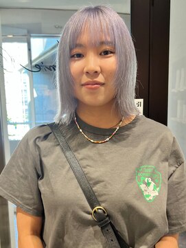 ラミエバイメルト 下北沢(lamie by melt) 村上/顔まわりレイヤーラベンダーアッシュ 切りっぱなしボブ