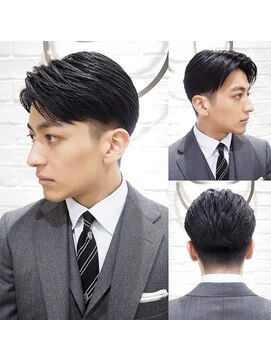 ヨシザワインク プレミアム 築地店(YOSHIZAWA Inc. PREMIUM) 爽やかツーブロ刈り上げアップバングスタイル