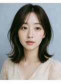 ナチュラル小顔前髪あり後れ毛サイドバング結べるボブくびれヘア