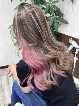 ベルヘアーデザイン 堺東(Belle hair Design) コントラストハイライト/イヤリングカラー/レイヤーカット/堺東