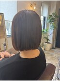 切りっぱなしボブ　大人かわいい　髪質改善