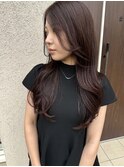 顔周りレイヤー×大人なピンクブラウンカラー