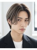 バレイヤージュミルクティーカラーシルバーカラー