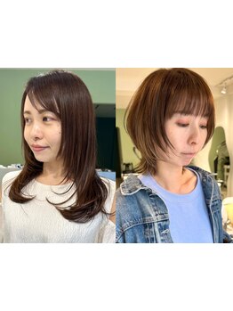 お客様の雰囲気や理想に合わせた似合わせカットで唯一無二のヘアスタイルに◎
