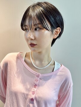 ミィ 浦和(mee) 透明感カラー ボブ 前髪 ショート カラー ブリーチ&ダブルカラー