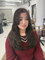 ハピネス 梅田茶屋町店(HAPPINESS)&nbsp;ロングレイヤー/チョコレートブラウン/ブリーチなし/顔まわり