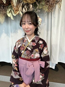 アミー 銀座(Ammy) 卒業式ヘアセット×袴着付け♪yu #お呼ばれヘア#ヘアセット#ヘア