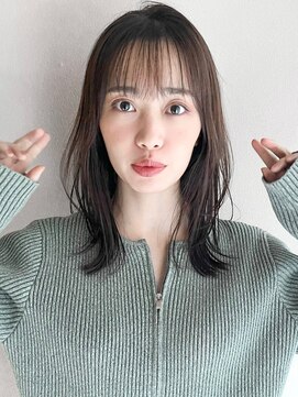 リヤン 表参道(lyann) ピンクベージュワンカールデジタルパーマ薄めバングうる艶髪