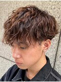 フェザーパーマサーフカール刈り上げセンターパート