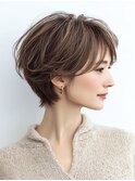 白髪ぼかしショート似合わせカット30代40代50代60代
