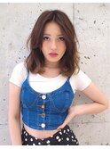 おしゃれミディアム×ハイライトカラー