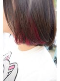 シンプルボブ×チェリーレッド