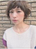 エアウェーブでくしゃっとバイカラームードショート