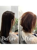 【ケアカラーコース】お客様施術事例