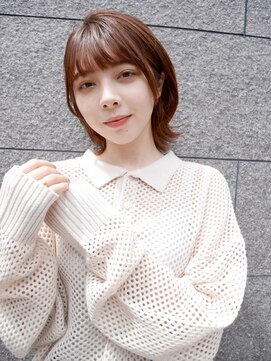 シュシュ(shushu) 耳掛け外ハネボブ/オリーブベージュ【有海一生】/髪質改善