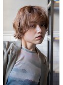 20代30代40代くせ毛風パーマ丸みショート小顔カット抜け感