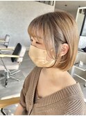 ハイトーンベージュ＋ボブ