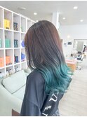 グラデーション×ターコイズブルーカラー