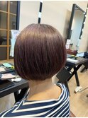 ピンクパープル×ショートボブ【千葉駅北口】
