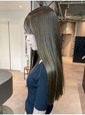 秋色オリーブカラー透明感カラーくすみベージュ小顔_ba532001