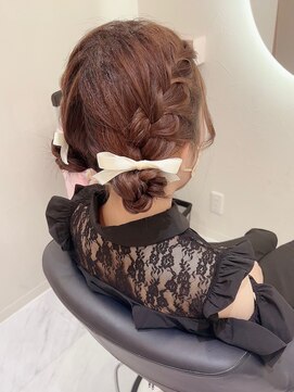 クランリリー 東梅田店(clan lily) 編み込みお団子ツイン