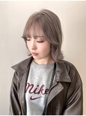 くびれミディアム×ミルクティーベージュ　ブリーチあり