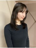 ナチュラルブルーブラック艶感ストレート美肌透明感ブルーカラー