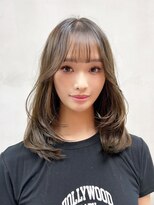 アイティー バイ アルバム 中野店(IT by ALBUM)&nbsp;ロンググレージュ暗めカラー韓国ヘア顔周りレイヤー_F31100