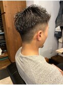 【IRIE HAIR赤坂】ツーブロックアップバングハイライトメッシュ