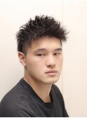 20代30代メンズカジュアル短髪ツーブロックビジネス理容室黒髪
