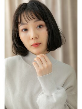 カバーヘア 上尾西口店(COVER HAIR) シースルーバング大人美人ウェットヘア黒髪ボブY上尾30代40代